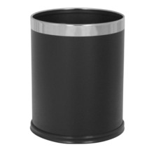 Papelera 10L efecto cuero negro
